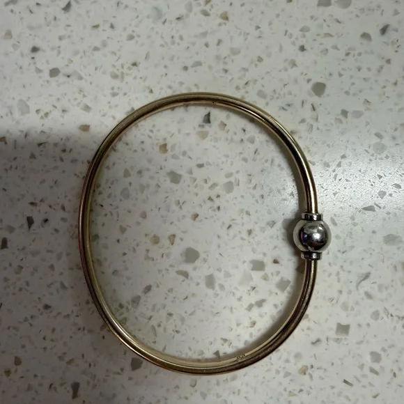 Le Stage 14k gold and sterling silver bracelet bangle - Picture 1 of 5